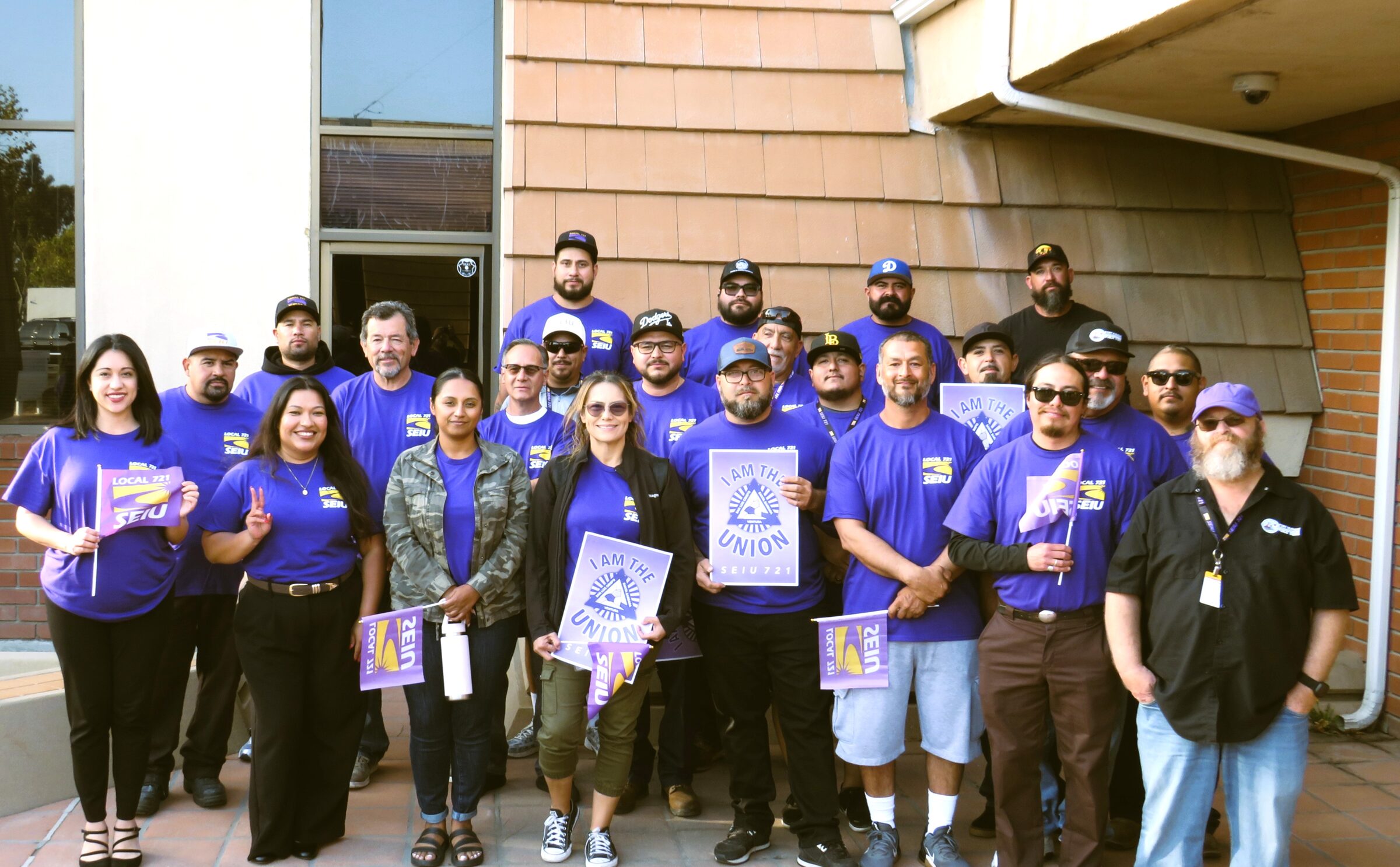 City of Port Hueneme SEIU 721 members in purple shirts ahead of council chambers