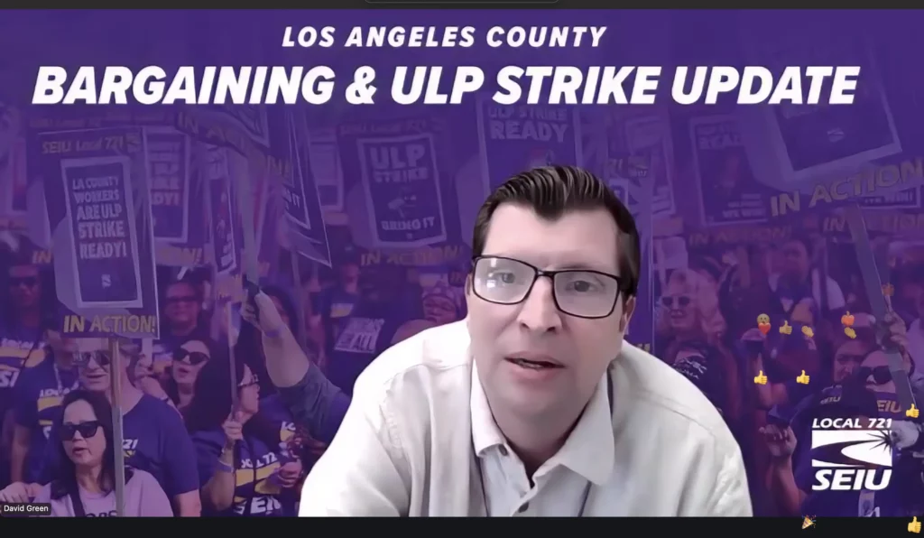 Union president addresses webinar attendees.