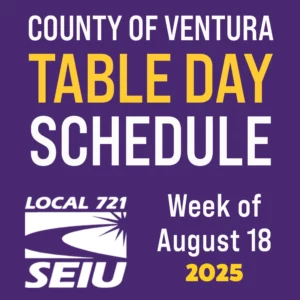 County of Ventura Table Day Schedule header
