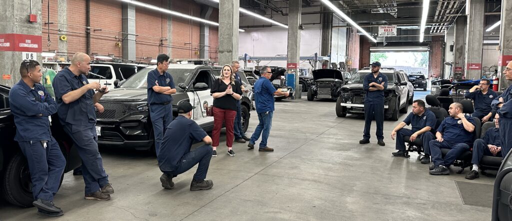 Angela Ragusa speaks with City of Los Angeles employees.