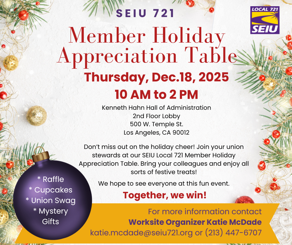 Flyer advertising the Member Holiday Appreciation Table that will be open on Dec. 18.